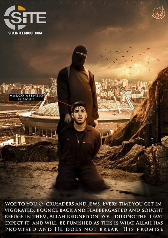 El español Marco Asensio también amenazado por el Estado Islámico. Imagen: @siteintelgroup/ Twitter. 