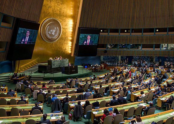 Este miércoles, el mundo ratificó su apoyo a Cuba y condenó una vez más al bloqueo con 191 votos a favor y solo Estados Unidos e Israel en contra. Foto: @CubaMINREX/ Twitter.