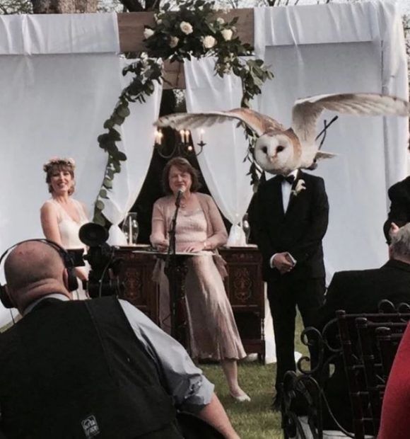 La boda de... ¿el hombre búho? Foto: Meghan McNeer.