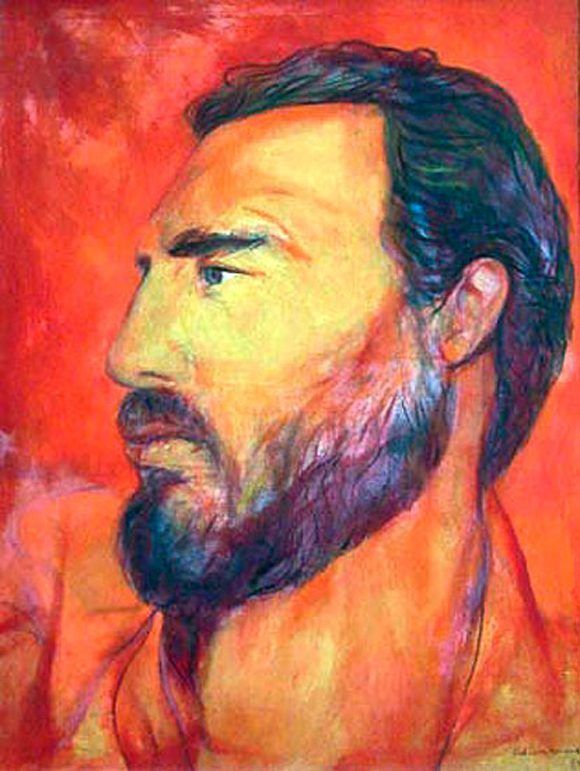 "Fidel". Obra realizada en óleo sobre tela, e inspirada en la imagen de Fidel. Autor: Servando Cabrera. / Fecha: 1980