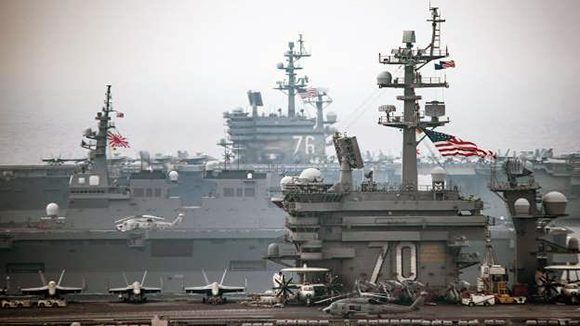Donald Trump ha aumentado la presencia militar de Estados Unidos en Medio Oriente, el presupuesto del Ejército y constantemente amenaza a Corea del Norte. Foto: Getty Images.