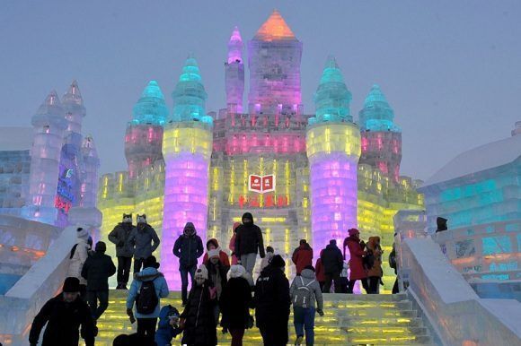 Festival de esculturas de hielo y nieve de Harbin. Foto: EPA