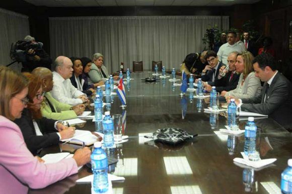 Mogherini sostuvo un encuentro con Rodrigo Malmierca. Foto: Prensa Latina.