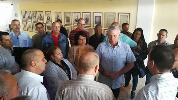 Diaz-Canel visits main economy areas of Cienfuegos