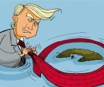 Desde su ascenso a la presidencia de Estados Unidos en enero de 2017, Donald Trump no ha cesado en su política hostil contra cuba. Ilustración Osval