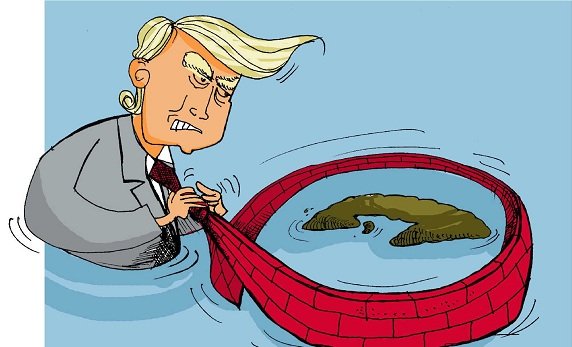 Desde su ascenso a la presidencia de Estados Unidos en enero de 2017, Donald Trump no ha cesado en su política hostil contra cuba. Ilustración Osval
