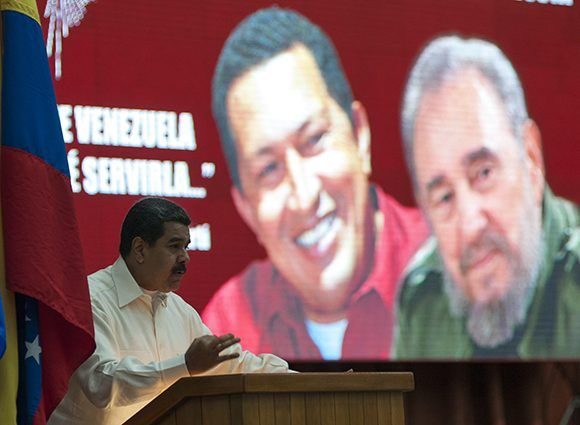 Nicolás Maduro durante el acto de solidaridad con Venezuela celebrado en La Habana. Foto Irene Pérez/Cubadebate.