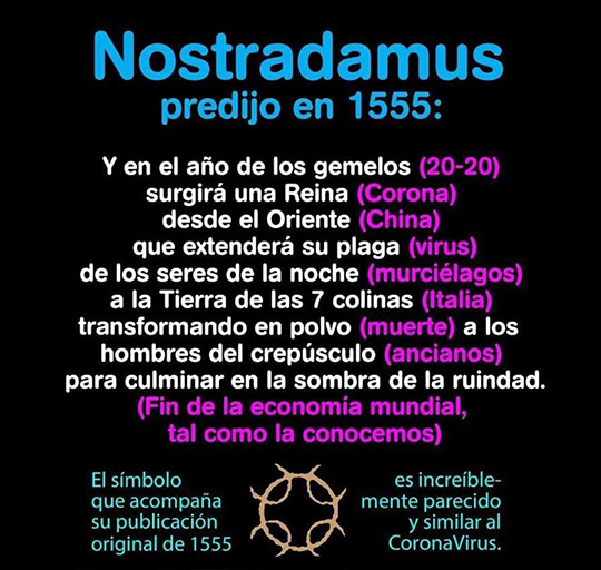 Nostradamus y la COVID-19
