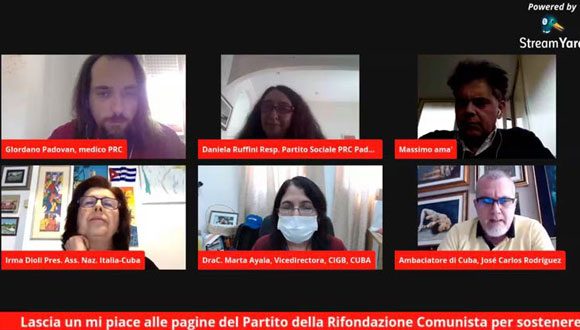 La transmisión en vivo por Internet contó con la participación de representantes de Cuba e Italia