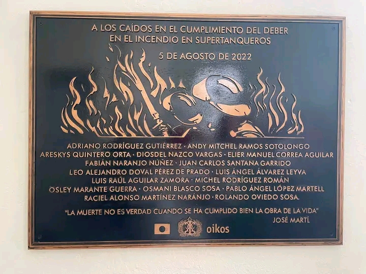 Japón dona carro de bomberos a Cuba y develan tarja en honor a víctimas de Matanzas